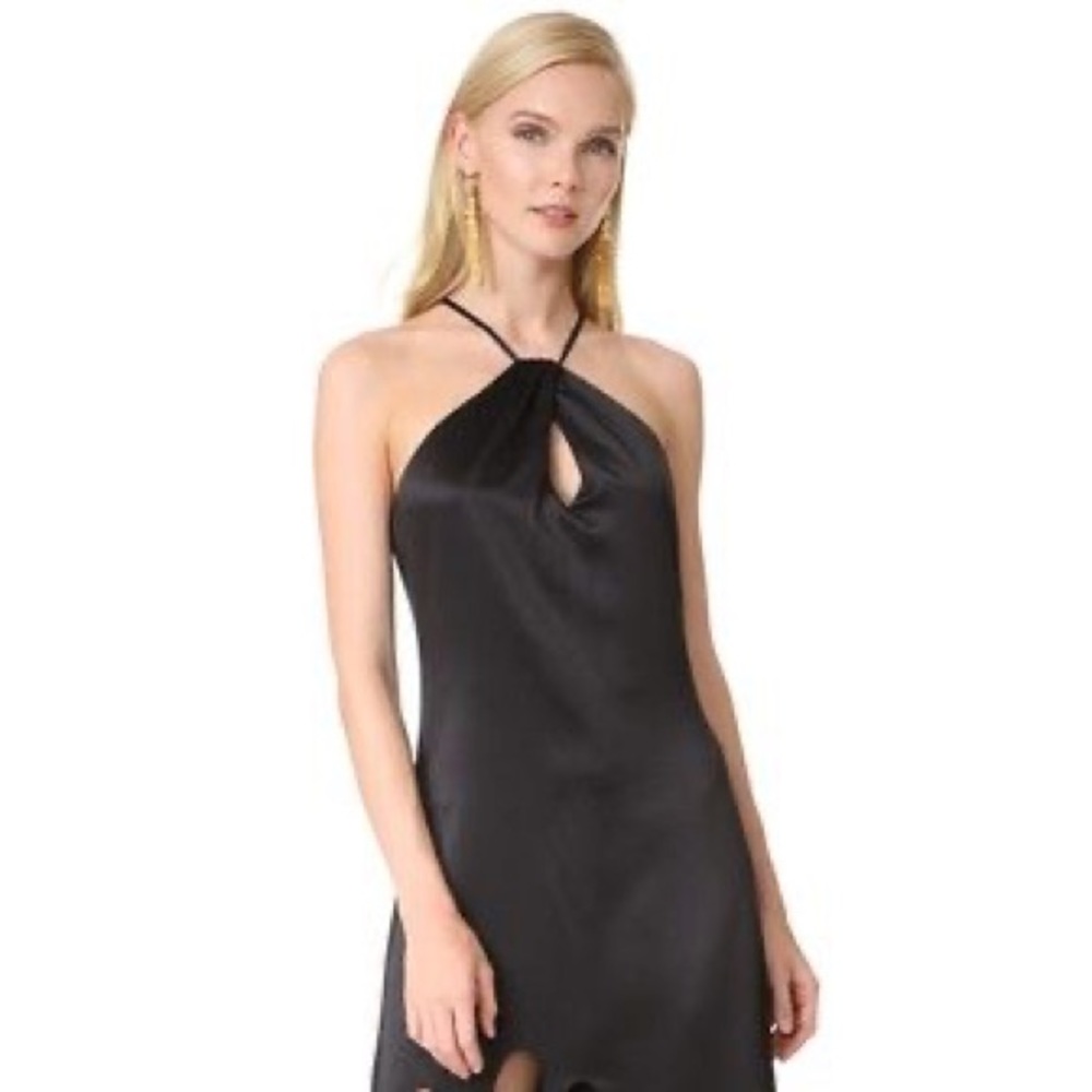 Ramy Brook Black Riley Cutout Halter HanDkerchief Midi Dress - Picture 5 of 5